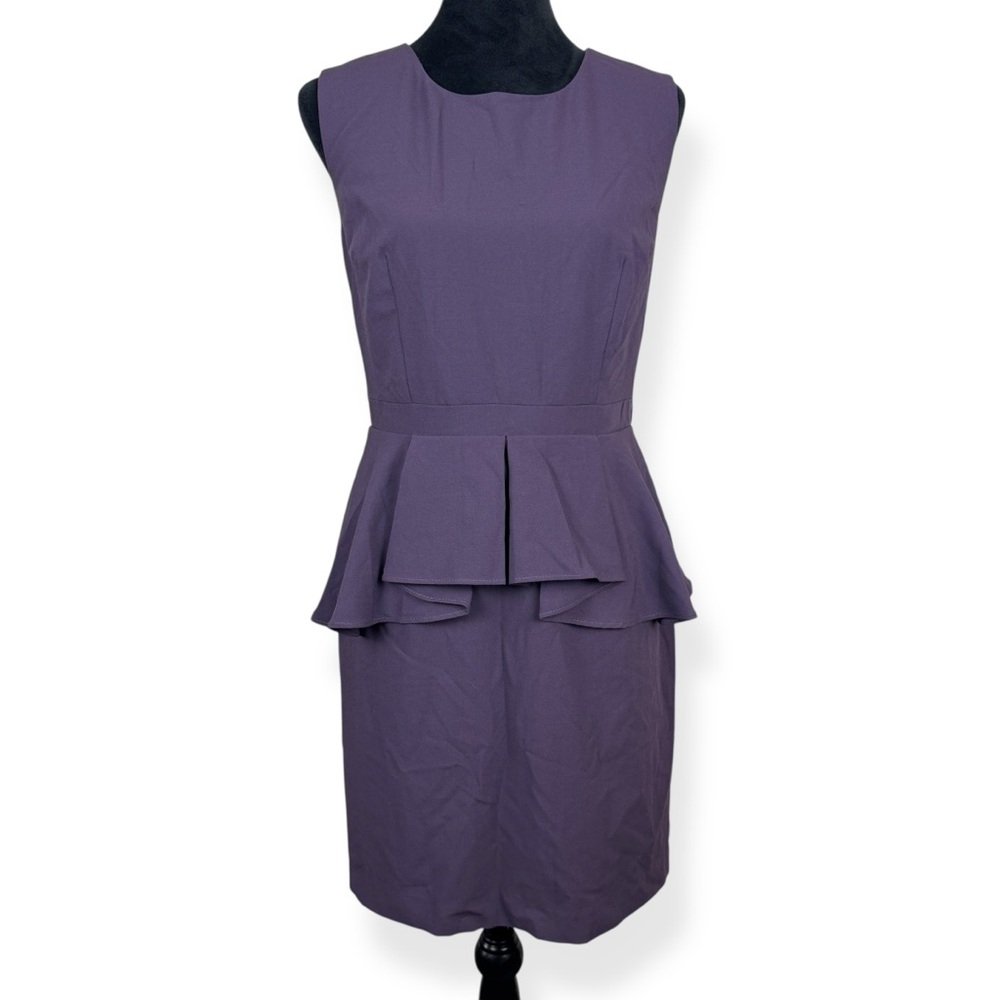 Rush Peplum Dress Womens‎ M Medium Purple Sleeveless Back Zip NWOT